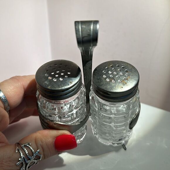 Vintage Salt & Pepper Shakers Bent Forks Hand Crafted - Picture 6 of 9